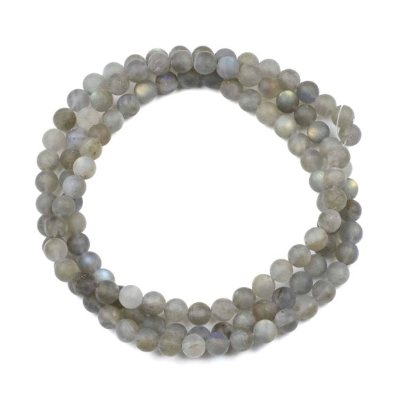 Matte Labradorite 6mm Mala Round Beads - 115 beads per strand