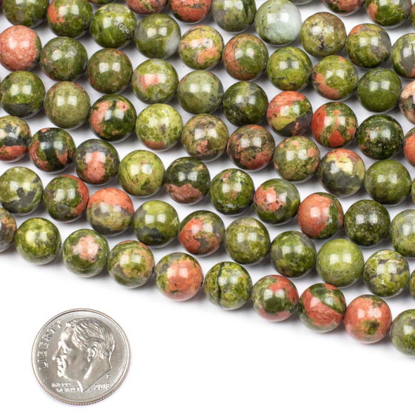 Cherry Tree Beads Unakite 8mm Mala Round Beads - 115 beads per strand 