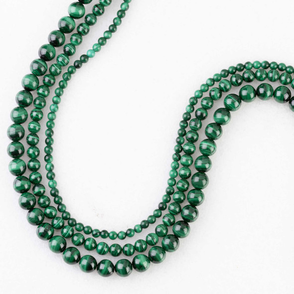 Cherry Tree Beads Natural Malachite Round Beads - 15 inch strand 
