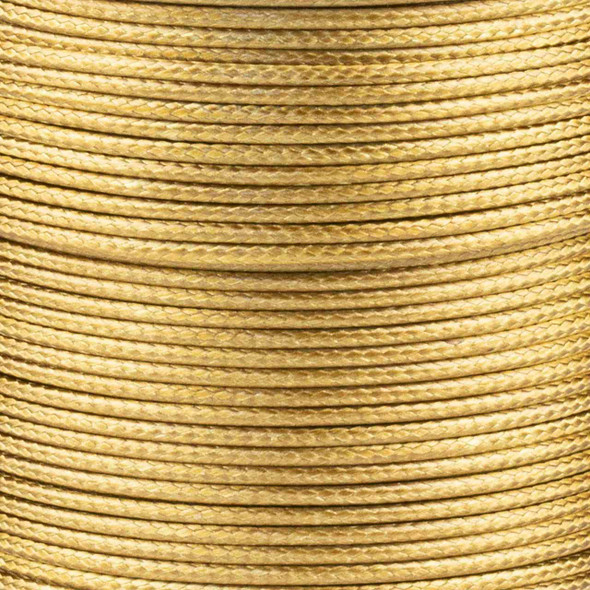 Waxed Polyester Cord - Golden Wheat #8, 1mm, 3 yard spool