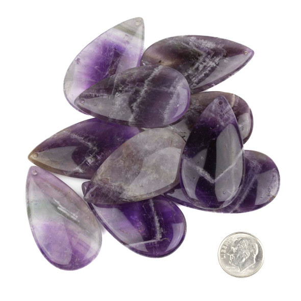 Amethyst 24x44mm Top Front Drilled Teardrop Pendant - 1 piece