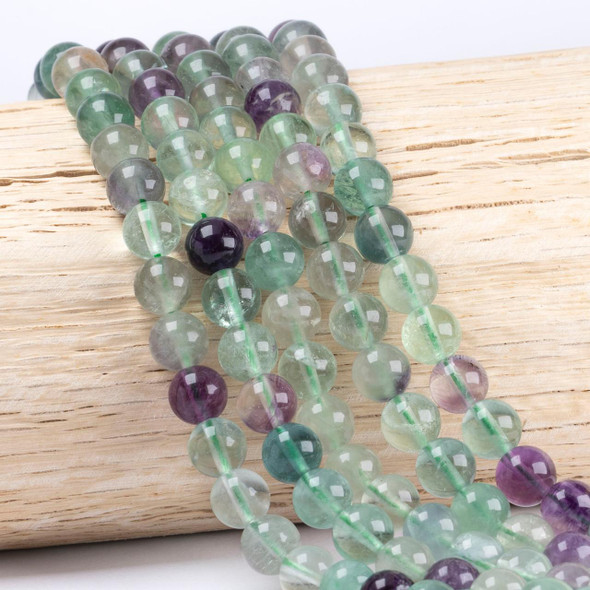 Cherry Tree Beads Green Fluorite 8mm Round Beads - 15 inch strand 