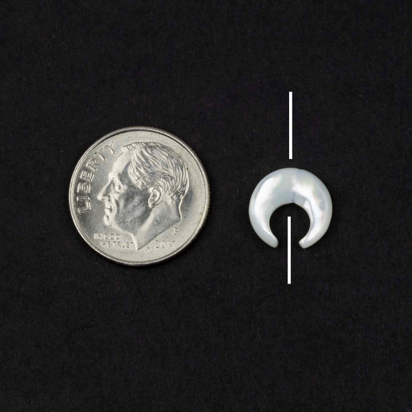 White Shell 10mm Vertical Drilled Crescent Moon Focals - 2 pieces