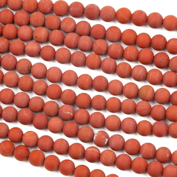 Matte Red Jasper 6mm Round Beads - 14.5 inch strand