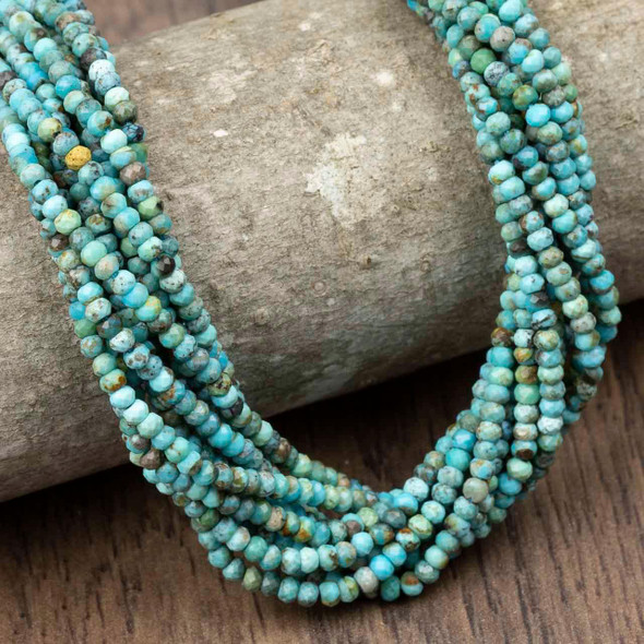 Blue Green Turquoise Rondelle Beads – 3x6mm & 3x8mm – 15.5 Inch Strand