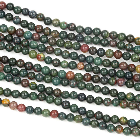 Cherry Tree Beads Bloodstone 4mm Round Beads - 14.5 inch strand 