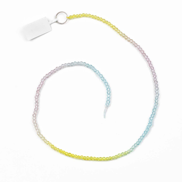Crystal 2x3mm Ombre Pastel Rainbow Rondelle Beads -14 inch strand, Color #1