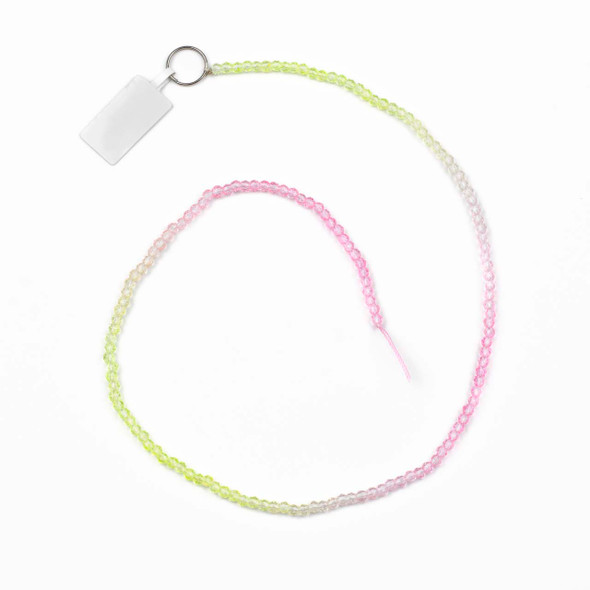 Crystal 2x3mm Ombre Pink Lemonade Rondelle Beads -14 inch strand, Color #7