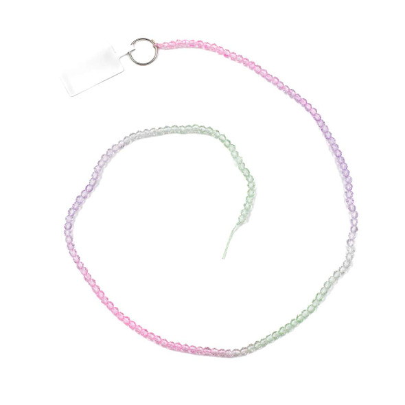 Crystal 2x3mm Ombre Pixie Rainbow Rondelle Beads -14 inch strand, Color #12