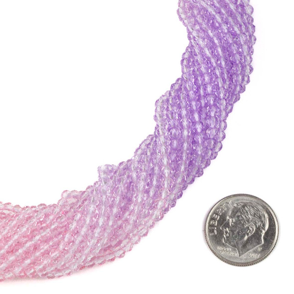 Crystal 2x3mm Ombre Princess Mix Rondelle Beads -14 inch strand, Color #17