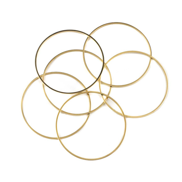 18k Gold Plated Stainless Steel .8x40mm Hoop Components - 6 per bag