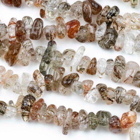 Mixed Rutilated Quartz 5-8mm Chip Beads - 32" circular strand