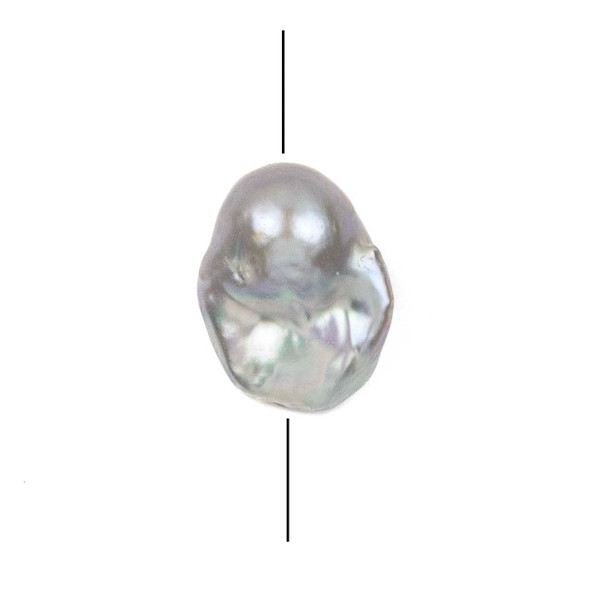 Fresh Water Pearl approx. 15x20mm Silver Baroque Pendant - 1 per bag