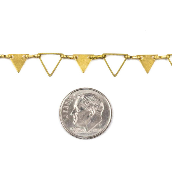 Cherry Tree Beads Brass Chain with 8x9mm Triangle Links alternating with 6x7mm Solid Triangle Links - chainHX-L1140-sp - 10 meter spool 
