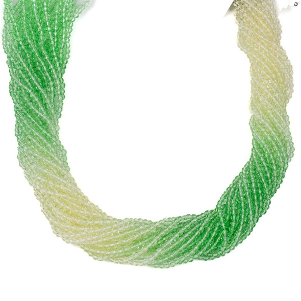 Crystal 2x3mm Ombre Summer Grass Rondelle Beads -14 inch strand, Color #3