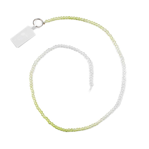 Crystal 2x3mm Ombre Lime Green & Clear Rondelle Beads -14 inch strand, Color #5
