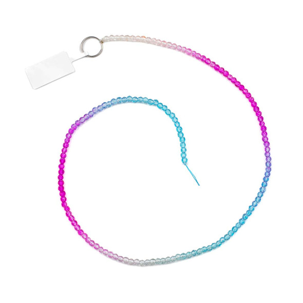 Crystal 2x3mm Ombre Rainbow Mix Rondelle Beads -14 inch strand, Color #24