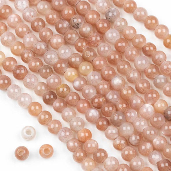 Natural Stone Persian Jades Beads Round Smooth Pink Yellow Jaspers Loose  Spacer Bead For Jewelry Making