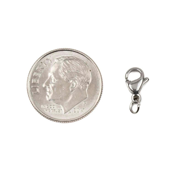 Natural Silver Stainless Steel 6x9mm Lobster Clasp with 4mm Open