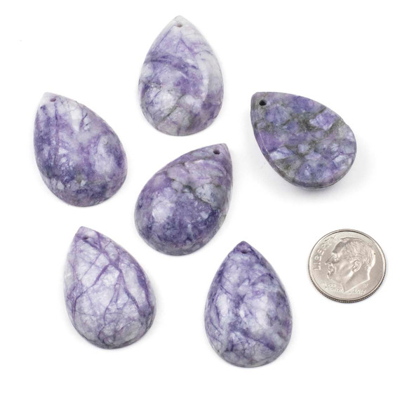 Tiffany Stone approx. 20x30mm Top Front Drilled Teardrop Pendant with a Flat Back - 1 per bag