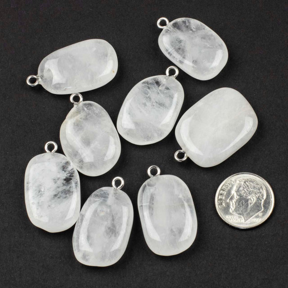 17x24mm Pebble Pendants with Stainless Steel Loop - 2 per bag