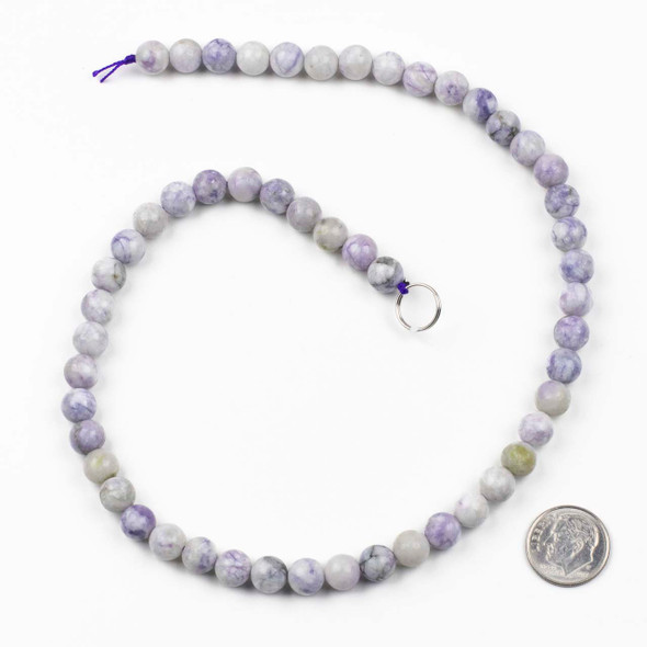 Purple Turquoise 8mm Round Beads - 15 inch strand