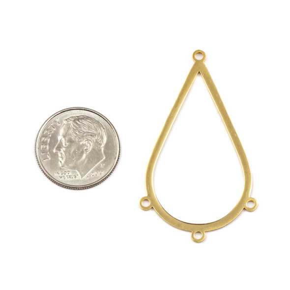 18k Gold Plated 304 Stainless Steel 24.5x42mm Teardrop Components with 4 loops - 2 per bag