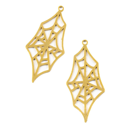 18k Gold Plated 304 Stainless Steel 18x38mm Spider Web Components - 2 per bag
