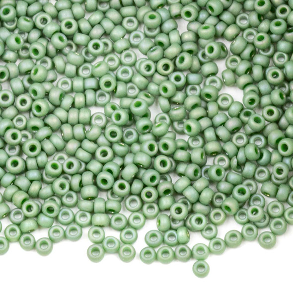 Miyuki 11/0 Round Seed Beads - Frost Opaque Glaze Rainbow Kiwi, #11-94698-2TB, approx. 8.5 gram tube