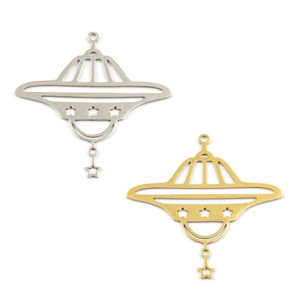 Cherry Tree Beads 304 Stainless Steel 36.5x38mm UFO Components - 2 per bag 