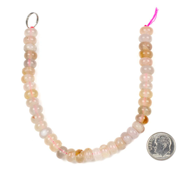 Cherry Blossom Agate 5x8mm Rondelle Beads - 8 inch strand