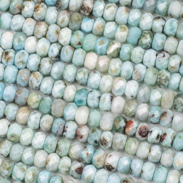 Larimar 5x7mm Faceted Rondelle Beads - 8 inch strand