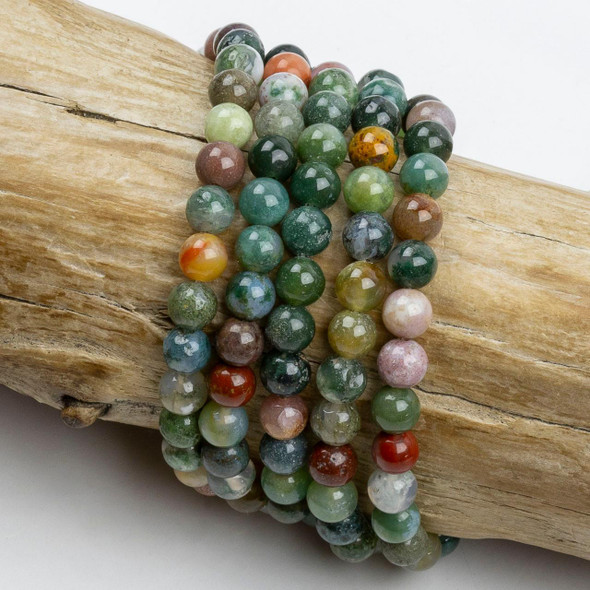 Cherry Tree Beads Indian Agate 6mm Round Beads - 15 inch strand 