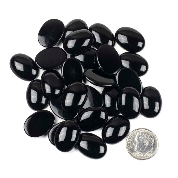Cherry Tree Beads Onyx 13x18mm Oval Cabochon - approx. 5mm thick, 1 per bag 
