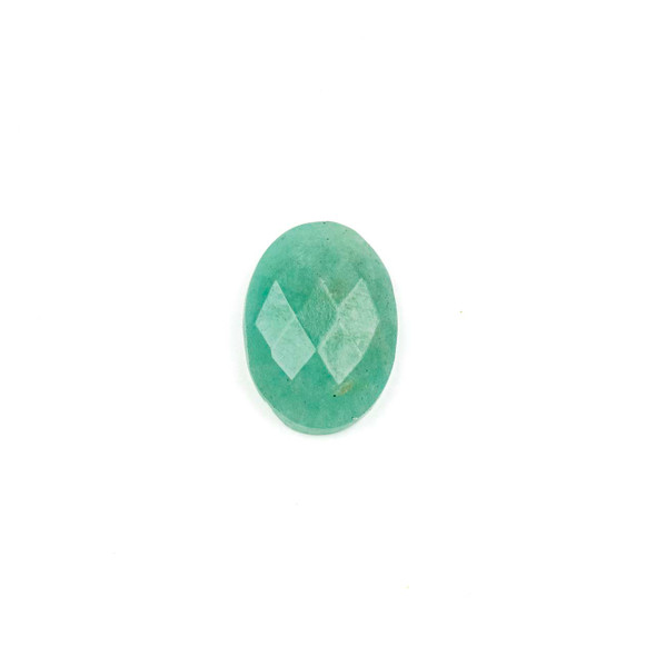 Amazonite 13x18mm Faceted Oval Cabochon - approx. 5mm thick, 1 per bag
