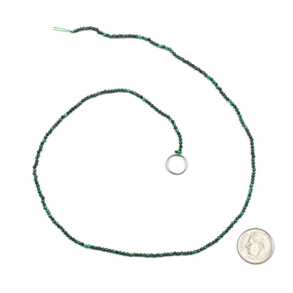 Cherry Tree Beads Natural Malachite 2mm Faceted Round Beads - 15 inch strand 