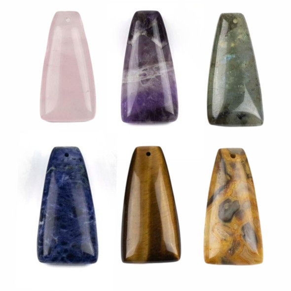 Cherry Tree Beads Gemstone 20x40mm Top Front Drilled Tapered Rectangle Pendant - 1 per bag