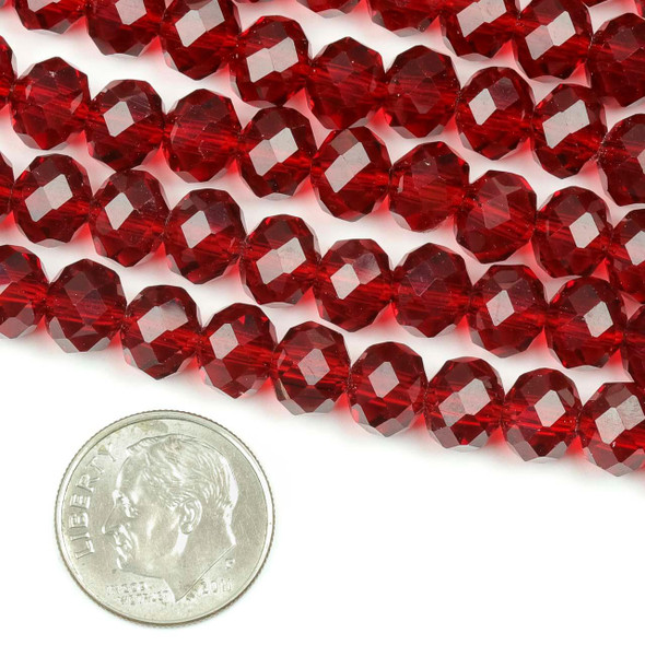 Cherry Tree Beads Crystal 6x8mm Ruby Red Faceted Rondelle Beads - Approx. 15.5 inch strand 