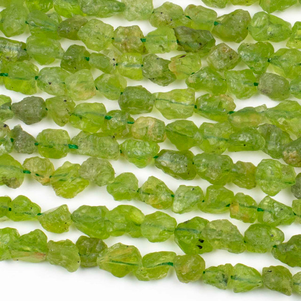 Peridot approx. 6x8mm Rough Nugget Beads - 16 inch strand