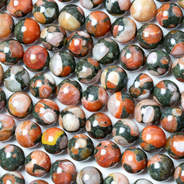 Natural Red Agate 10mm Round Beads - 15 inch strand
