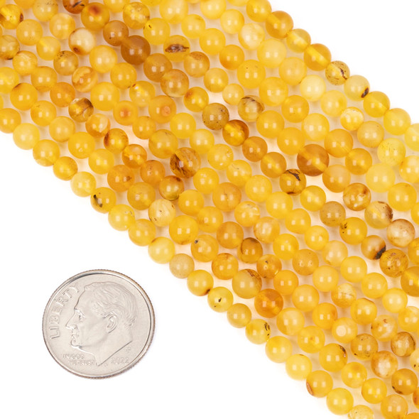 Cherry Tree Beads Natural Amber 4mm Round Beads - 14 inch strand