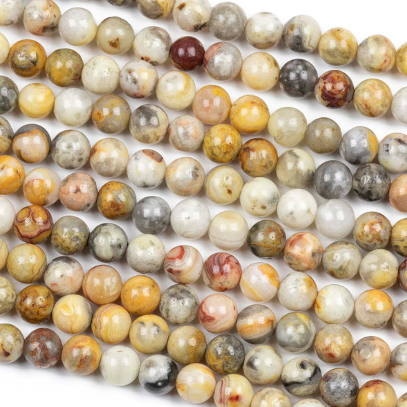 Crazy Lace Agate 6mm Round Beads - 15 inch strand