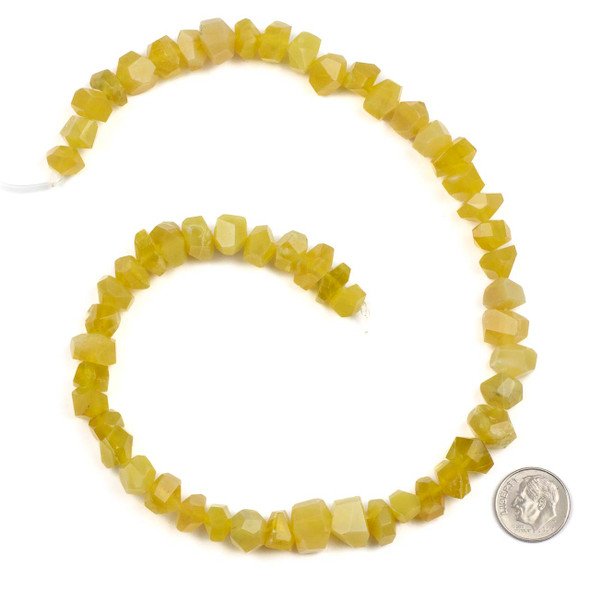 Yellow Opal approx. 4-5x8-10mm Hand Cut Faceted Nugget Beads - 16 inch strand