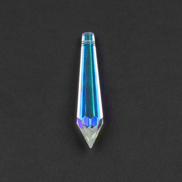 Clear Glass Crystal Point 14x63mm Prism Suncatcher Hanging Pendant with an AB finish - 1 piece