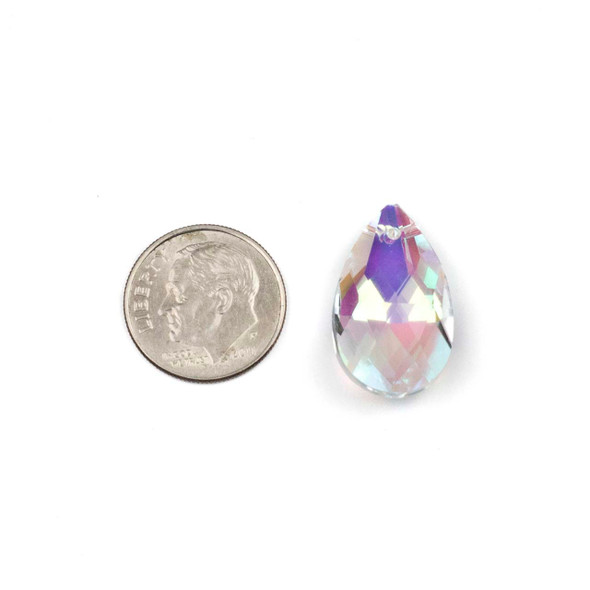 Clear Glass Crystal Teardrop 13x22mm Prism Suncatcher Hanging Pendant with an AB finish - 1 piece