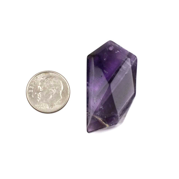 Amethyst approx. 20x40mm Top Front Drilled Faceted Free Form Pendant - 1 per bag