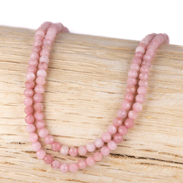 Cherry Tree Beads BOGO Pink Opal 3mm Faceted Round Beads - 15 inch strand 