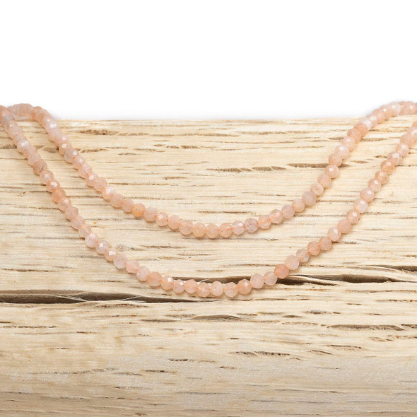 Cherry Tree Beads BOGO Peach Moonstone 2mm Faceted Round Beads - 15 inch strand 