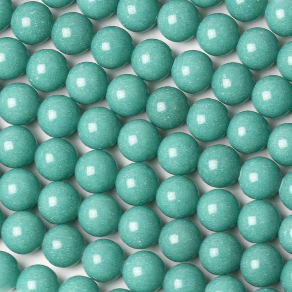 Glow-in-the-Dark Glass Round Beads - 8mm, Teal Green #10, 15 inch strand