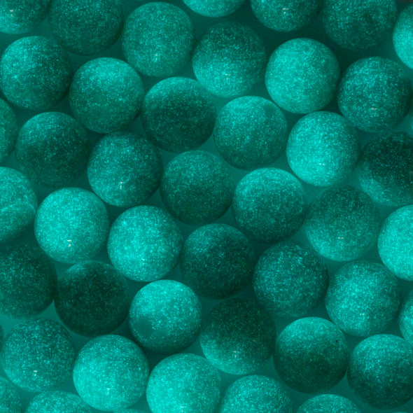 Glow-in-the-Dark Glass Round Beads - 10mm, Teal Green #10, 15 inch strand